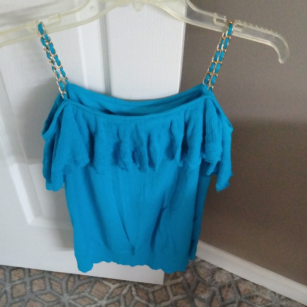 Cache Blue Ruffled Smocked Camisole